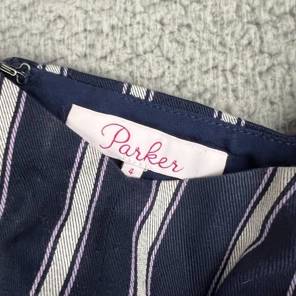 Parker Myers Jumpsuit Striped Navy Blue Sleeveless Wide Leg Womens Size 4 - Picture 5 of 5